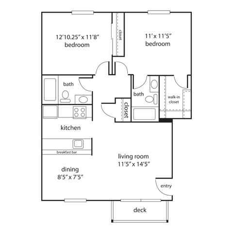 a floor plan of a studio apartment with a bedroom and a living room